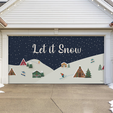 Let it Snow Christmas  Garage Door Banner