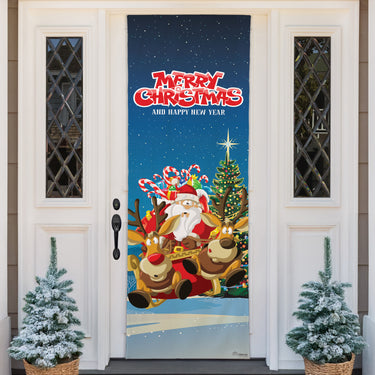 Santa's Takeoff Christmas Door Wrap - 26" x 80"
